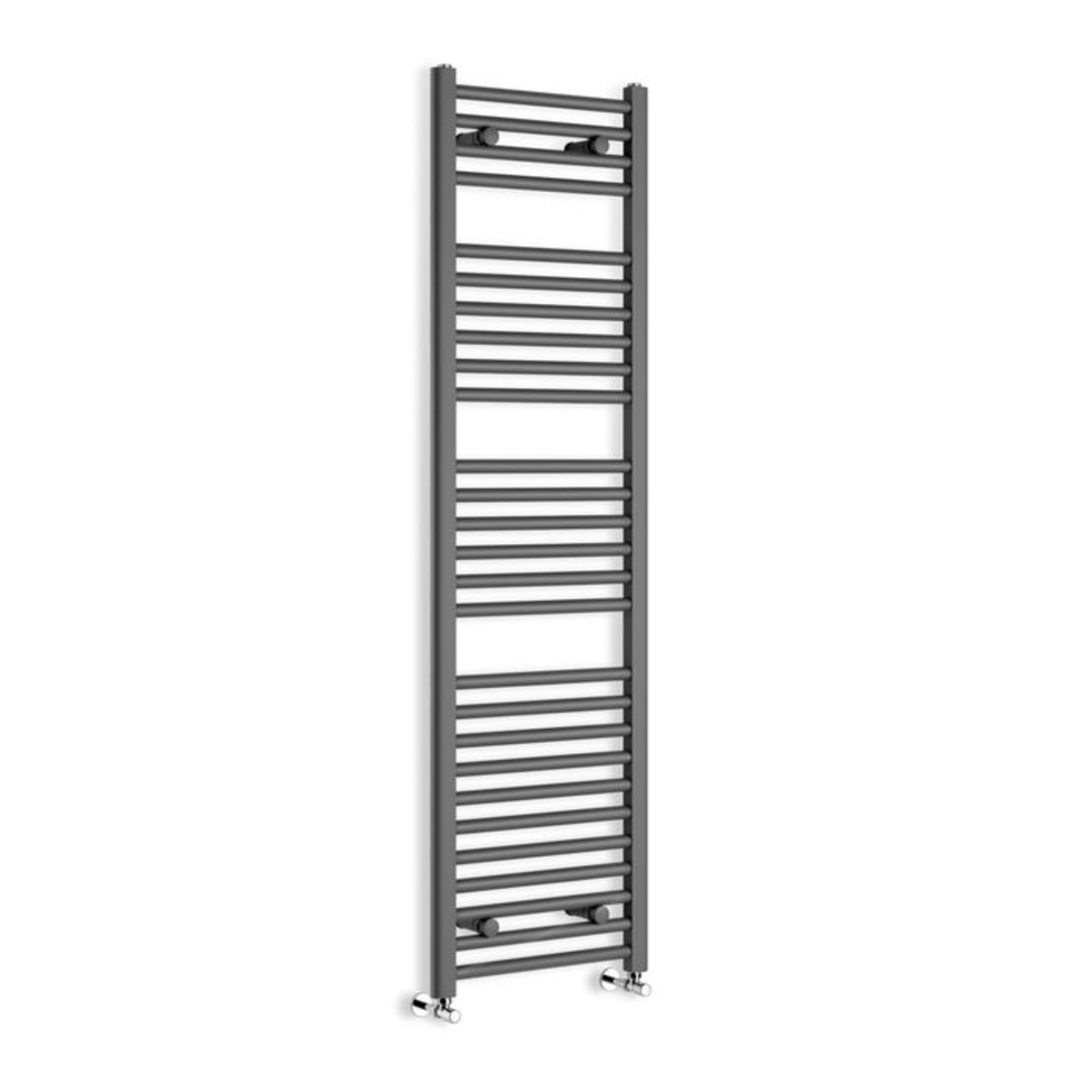 (LP21) 1600x450mm - 25mm Tubes - Anthracite Heated Straight Rail Ladder Towel Radiator. RRP £262.99. - Image 3 of 3