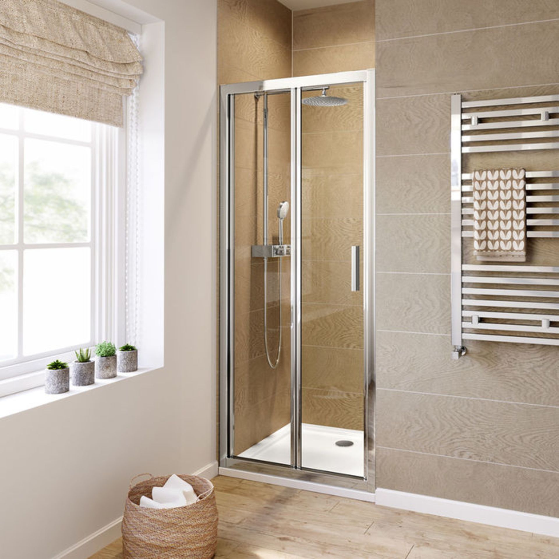 (TY118) 800mm - 6mm - Elements EasyClean Bifold Shower Door. RRP £299.99. 6mm Safety Glass - - Image 2 of 3