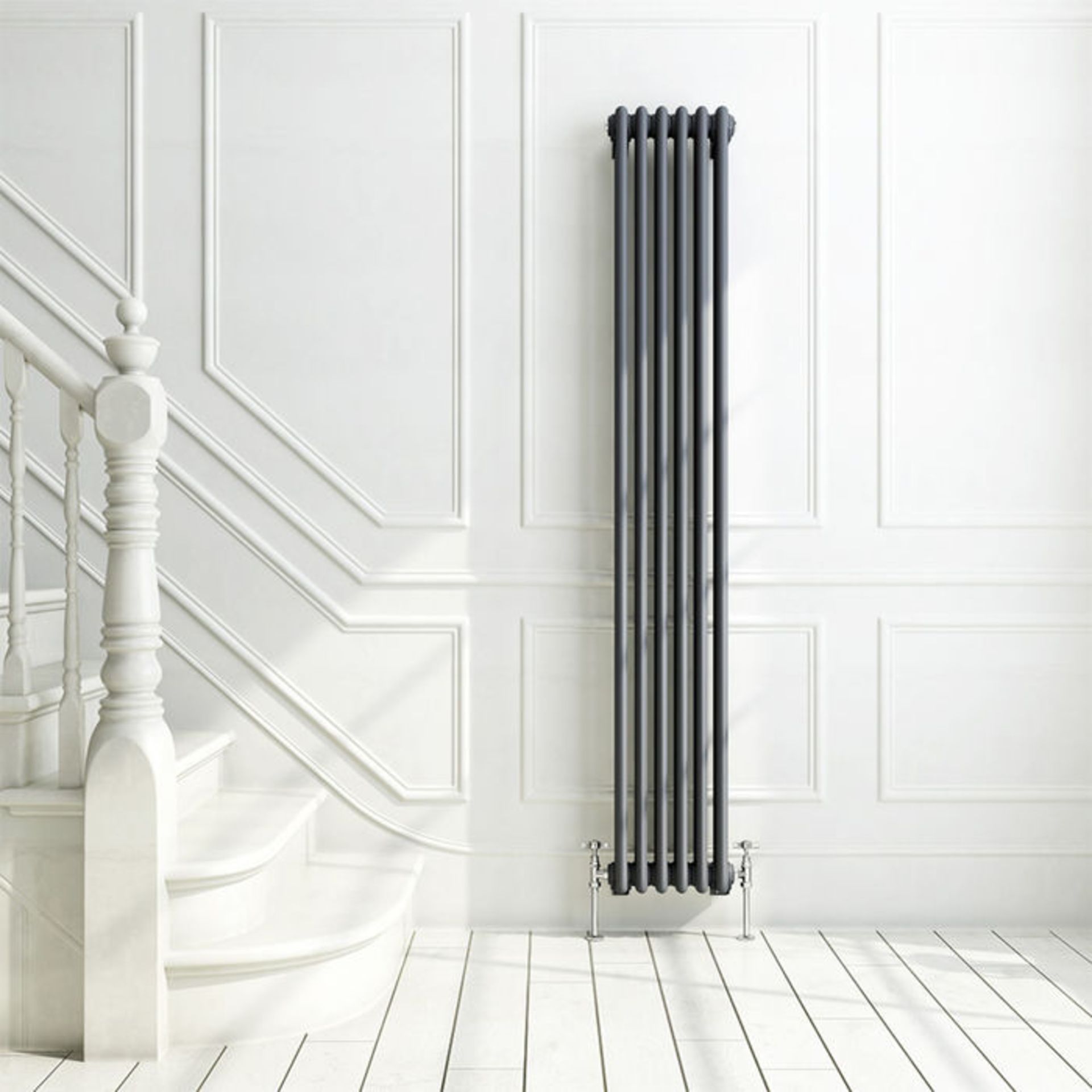 (LP35) 1800x290mm Anthracite Triple Panel Vertical Colosseum Traditional Radiator. RRP £524.99. Made - Image 2 of 4