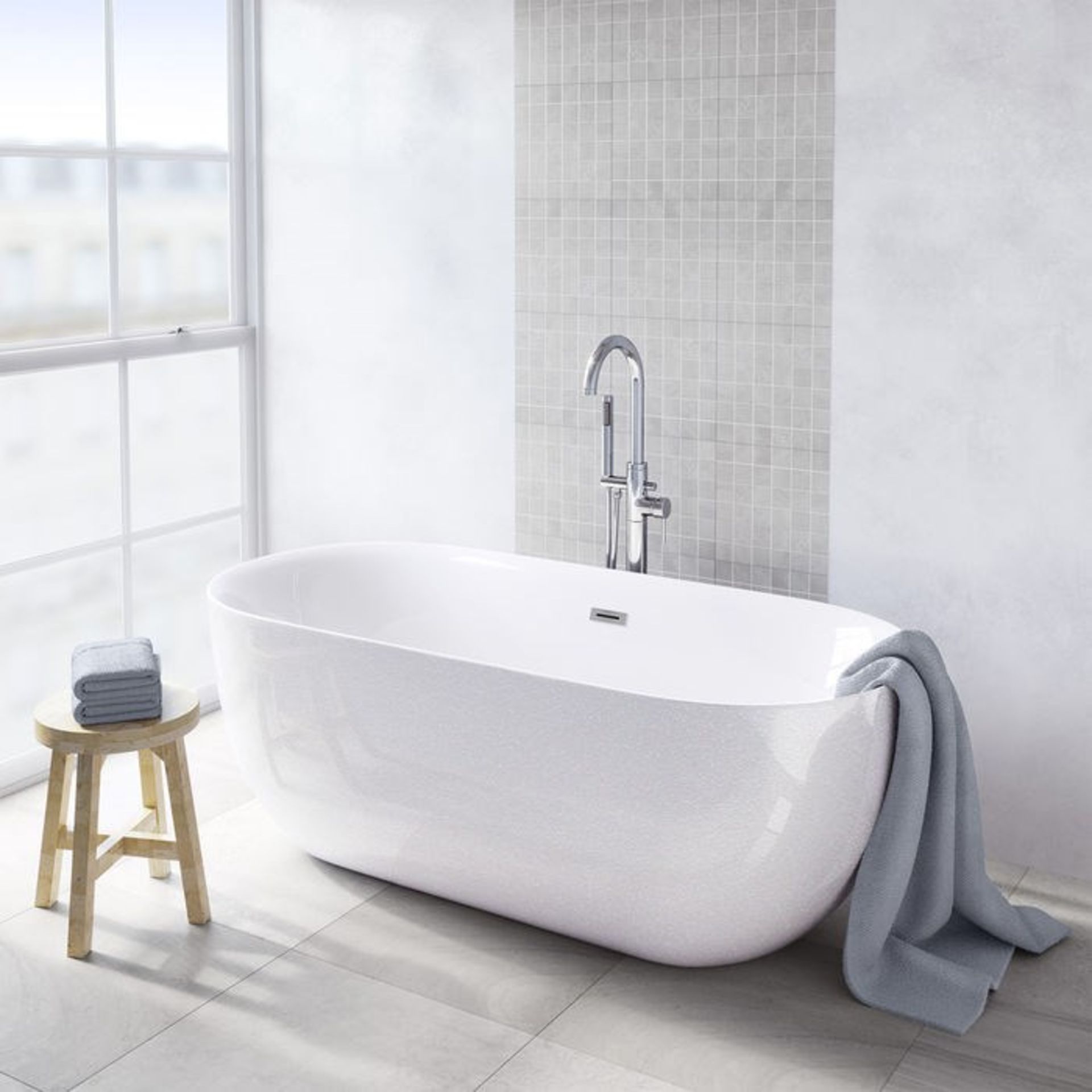 (LP4) 1700x780mm Mya Pearl Freestanding Bath. RRP £1,499.99. Manufactured from high quality gloss - Image 4 of 6