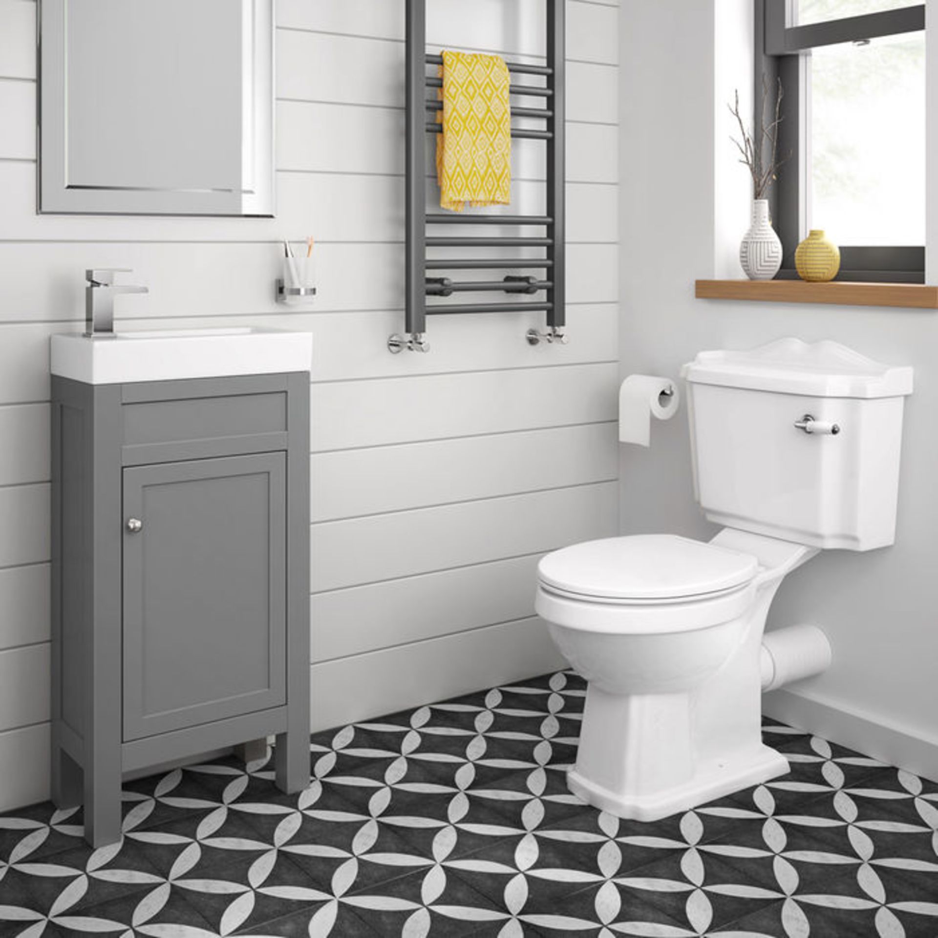 (LP31) 440mm Melbourne Earl Grey Cloakroom Vanity Unit - Floor Standing. RRP £399.99. Comes compelte - Image 4 of 6