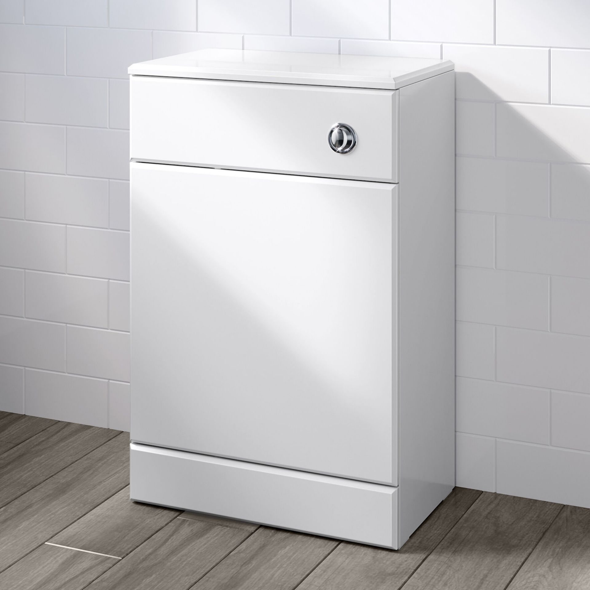 (LP30) 500x300mm Quartz Gloss White Back To Wall Toilet Unit. Pristine gloss white finish Conceals