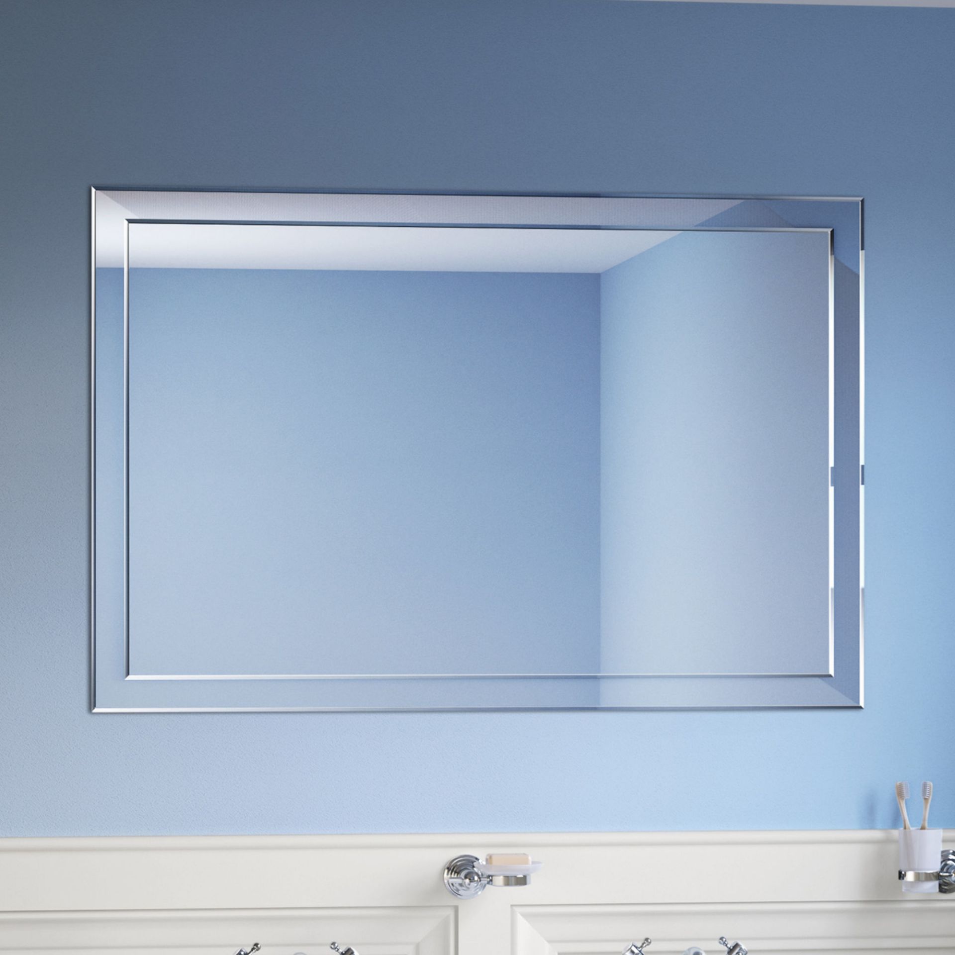 (LP79) 800x1200mm Bevel Mirror. Smooth beveled edge for additional safety and style Supplied fully