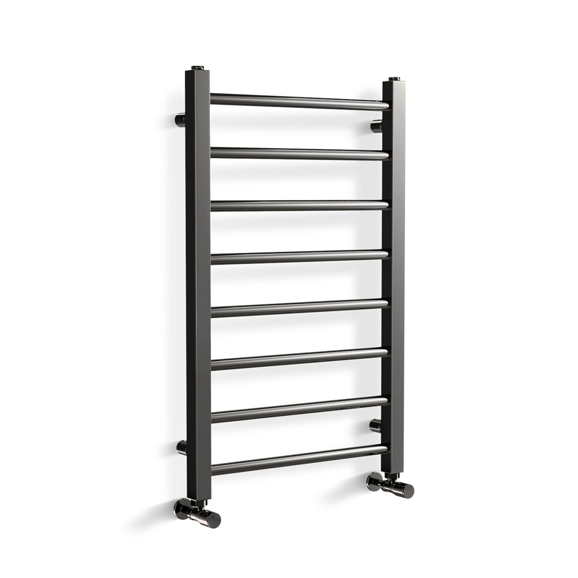 (LP17) 800x500mm Black Nickel Heated Straight Rail Ladder Towel Radiator. RRP £349.99. Constructed - Image 3 of 3