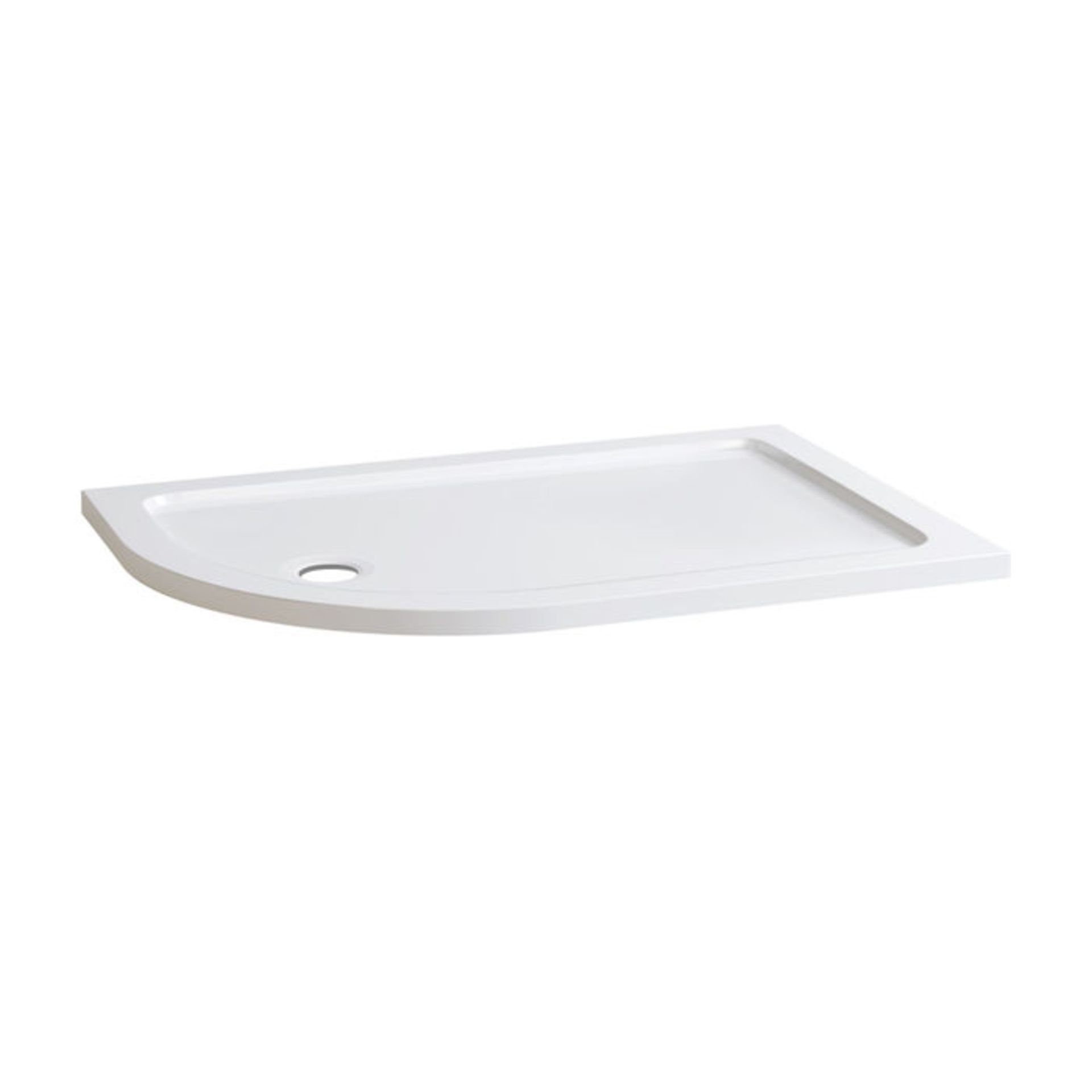 (LP51) 1200x800mm Offset Quadrant Ultra Slim Stone Shower Tray - Left. Low profile ultra slim design - Image 2 of 2