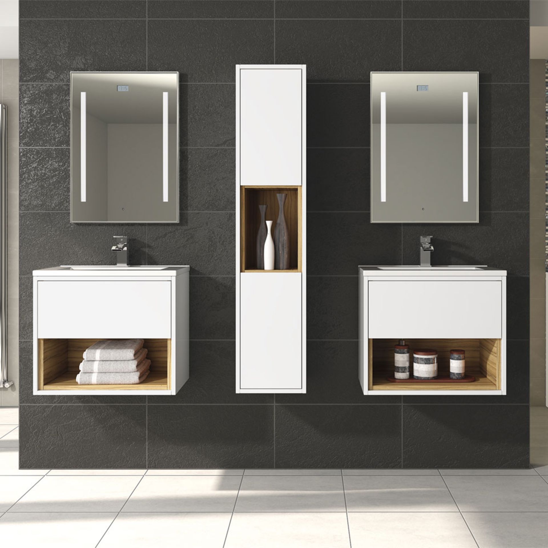 (LP116) 350mm Hudson Reed Coast White Gloss Tall Unit. RRP £369.95. The white gloss and coco bolo - Image 2 of 2