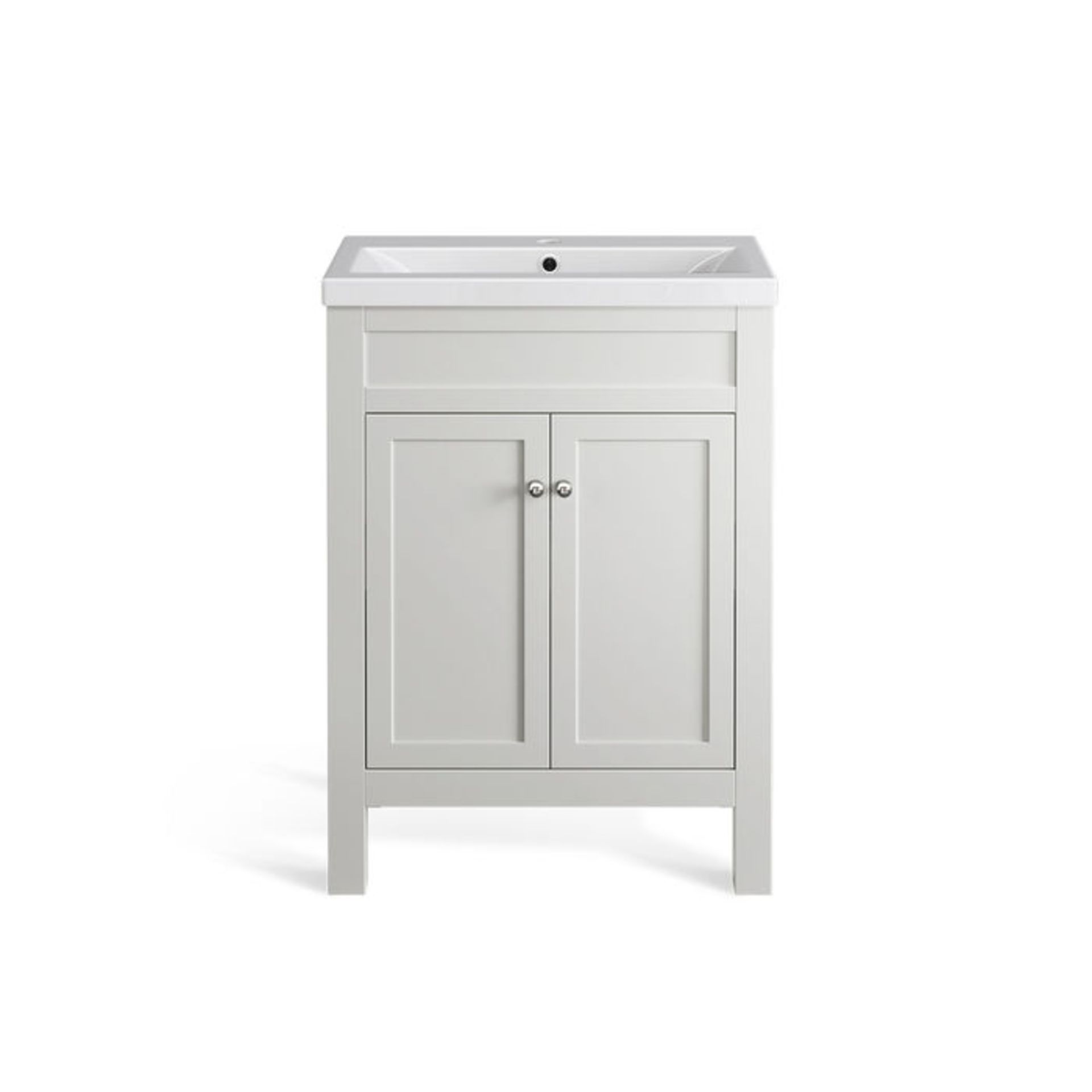 (LP29) 600mm Melbourne Chalk Double Door Vanity Unit - Floor Standing. RRP £499.99. Comes complete - Image 6 of 6