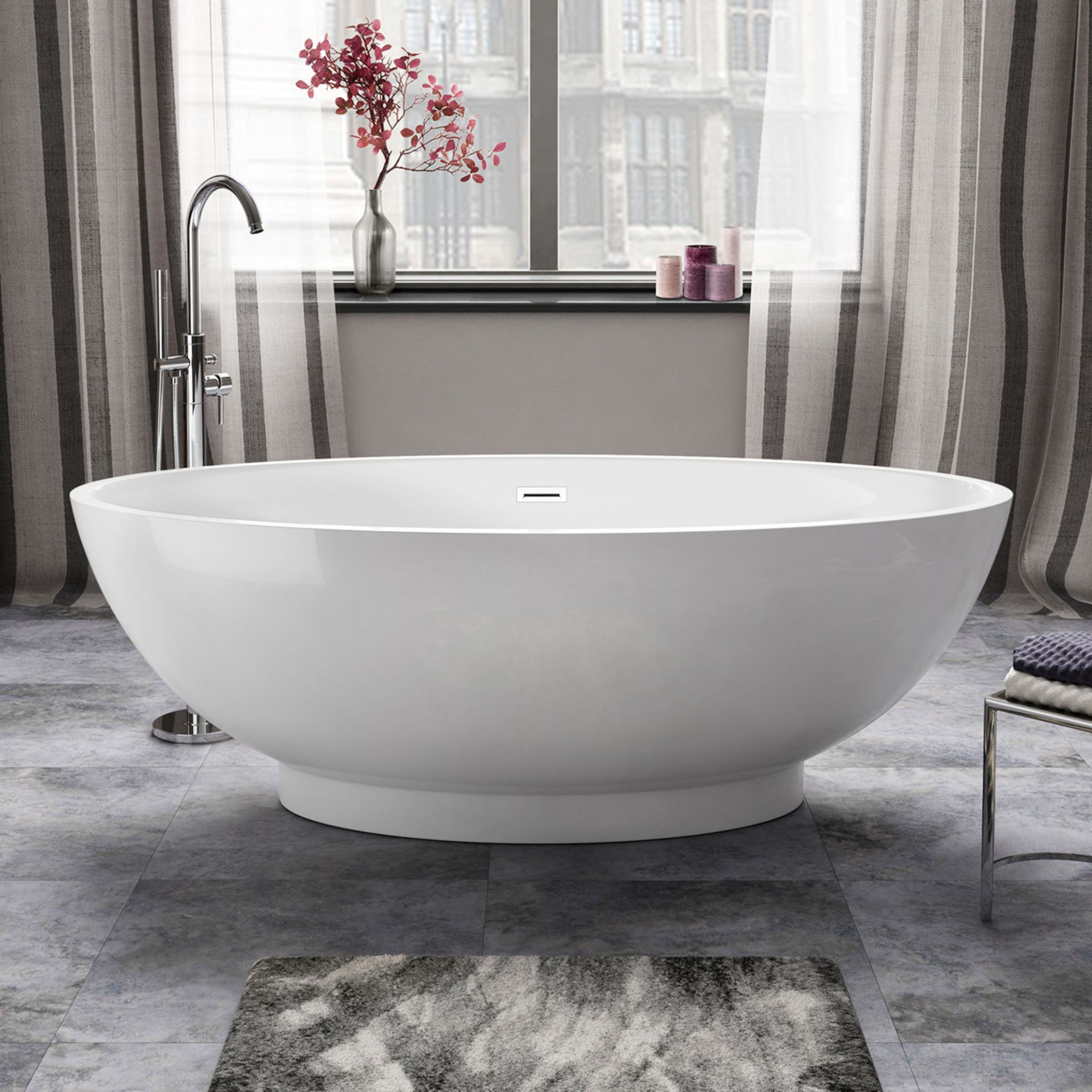 (LP9) 1800mmx820mm Alexandra Freestanding Bath. Visually simplistic to suit any bathroom interior