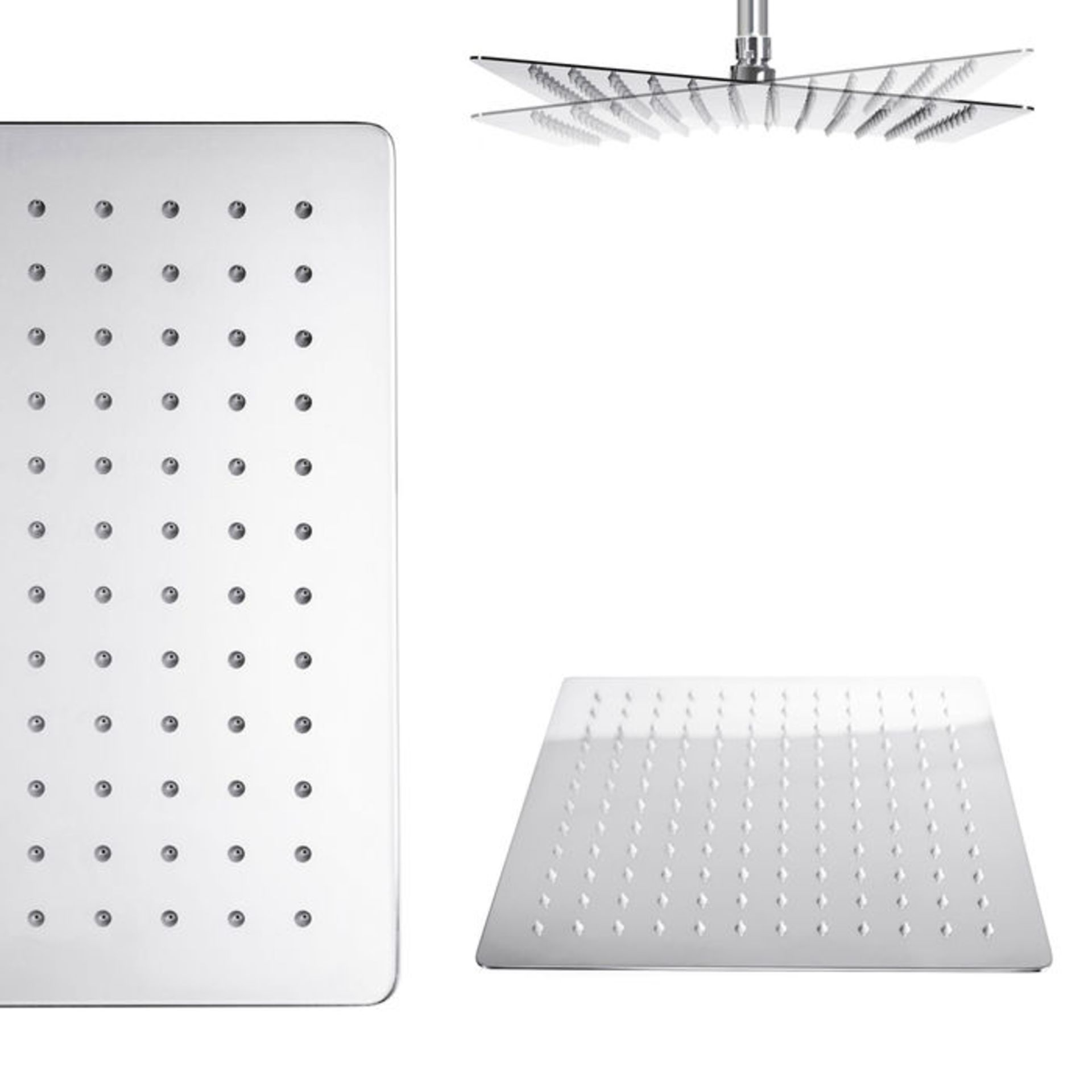 (SM17) Stainless Steel 300mm Square Shower Head. RRP £62.99. Solid metal structure Can be wall or
