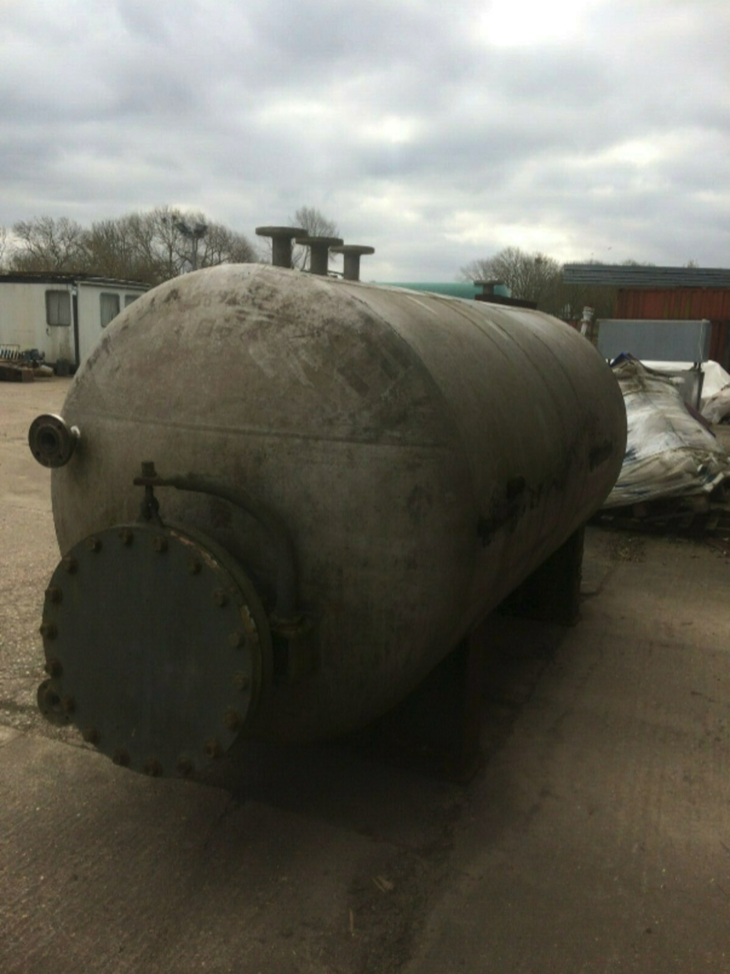 Horizontal Stainless Steel Tank on Steel Cradles - Image 3 of 7