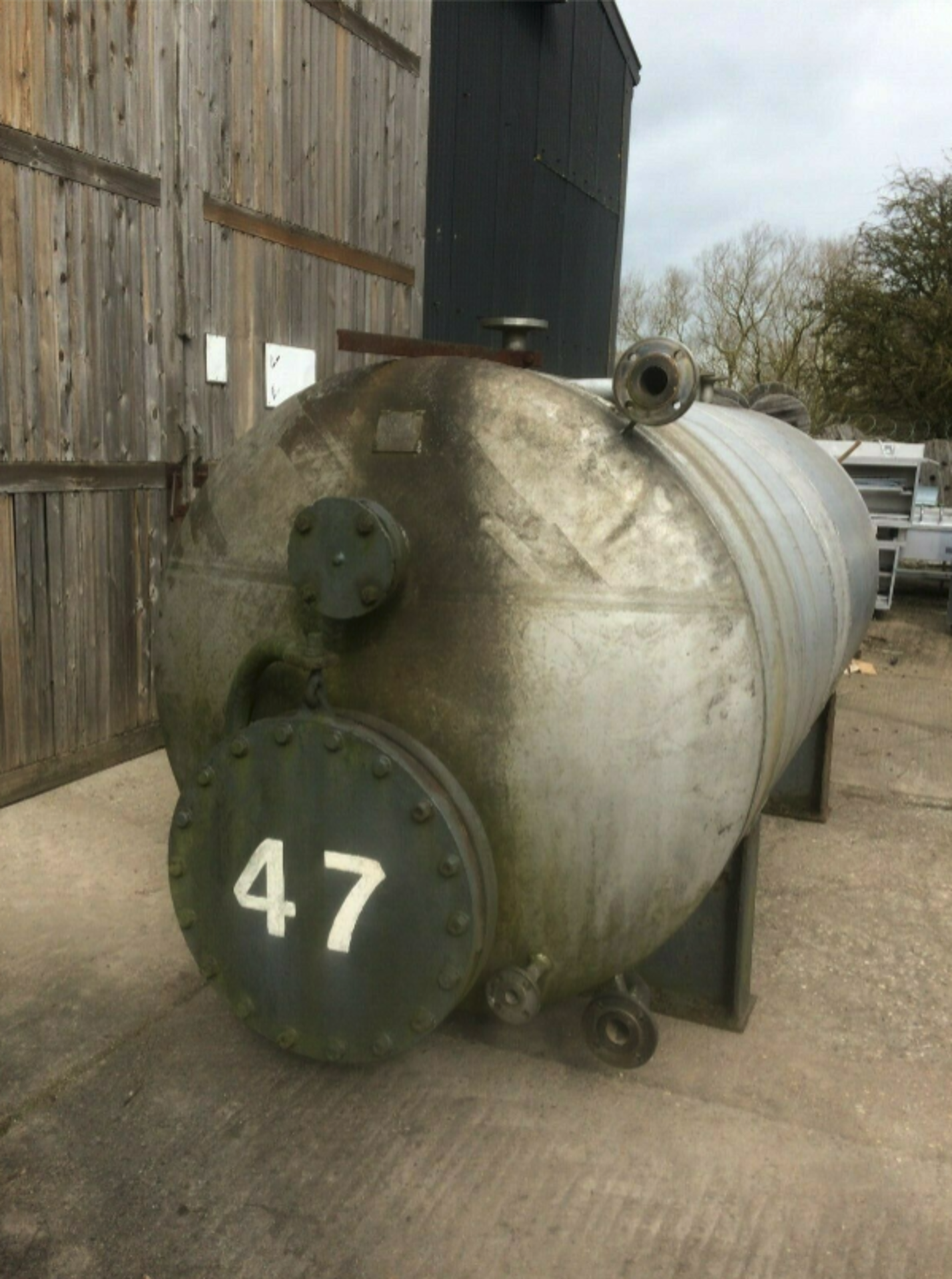 Horizontal Stainless Steel Tank on Steel Cradles - Image 5 of 7