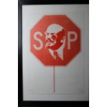 Pure Evil 'Stop Lenin' signed and numbered silk screen print