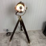 Repurposed Francis Searchlight On Wooden Tripod