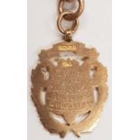 9ct Gold Pocket Watch Fob With Rose Gold Chain