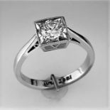 Solitaire Ring With A Brilliant Round Diamond. 0.45 Carat