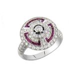 Art Deco Style Diamond and Ruby Ring