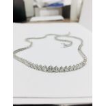 6.50ct Diamond tennis style necklace. 3 claw setting. Graduated diamonds, G colour, Si1 clarity