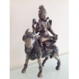 Hindu God Lord Vishnu Riding On Nandi Bull