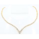 IGI Certified 14 K / 585 Yellow Gold Solitaire Diamond String Necklace