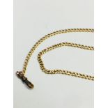 9K yellow Gold solid curb style necklace, 7.6g