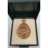 Vintage 9ct Gold St Dunstans Winners W.M.B.S.A. Medal Boxed. Measures 1 inch diameter. Part of a