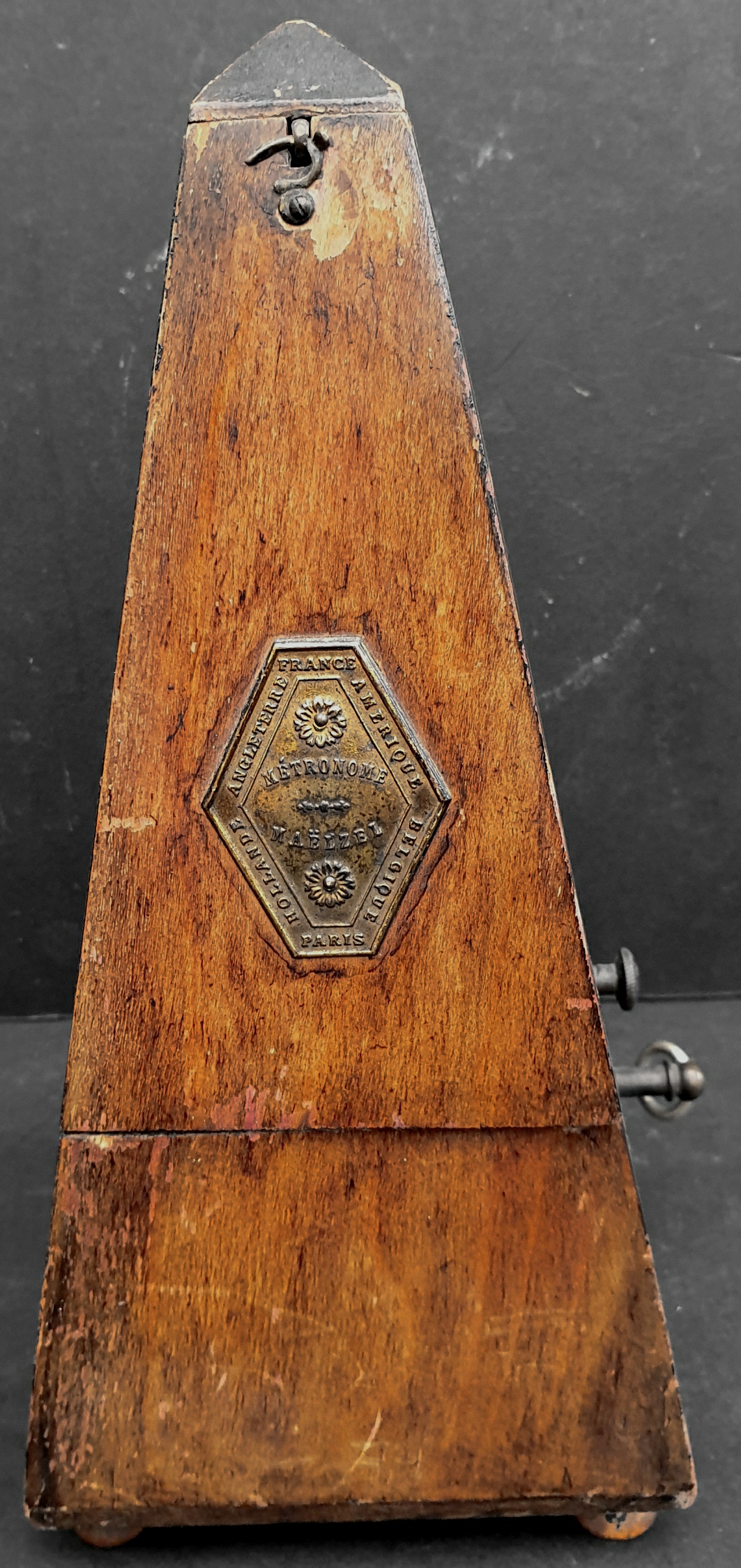 Antique Victorian Edwardian Mahogany Maelzel Metronome With Bell. Part of a recent Estate Clearance.