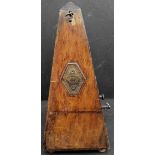 Antique Victorian Edwardian Mahogany Maelzel Metronome With Bell. Part of a recent Estate Clearance.