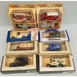 Vintage Collectable 10 x Lledo Model Die Cast Vehicles Includes Fire Engine and Walls Ice Cream Van.