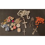 Antique Vintage Parcel of Rosary & Crucifix Jewellery & Watch Parts. Part of a recent Estate