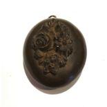 Antique Victorian Jewellery Whitby Jet Mourning Locket Flower Design Anchor Sword and Love Heart.