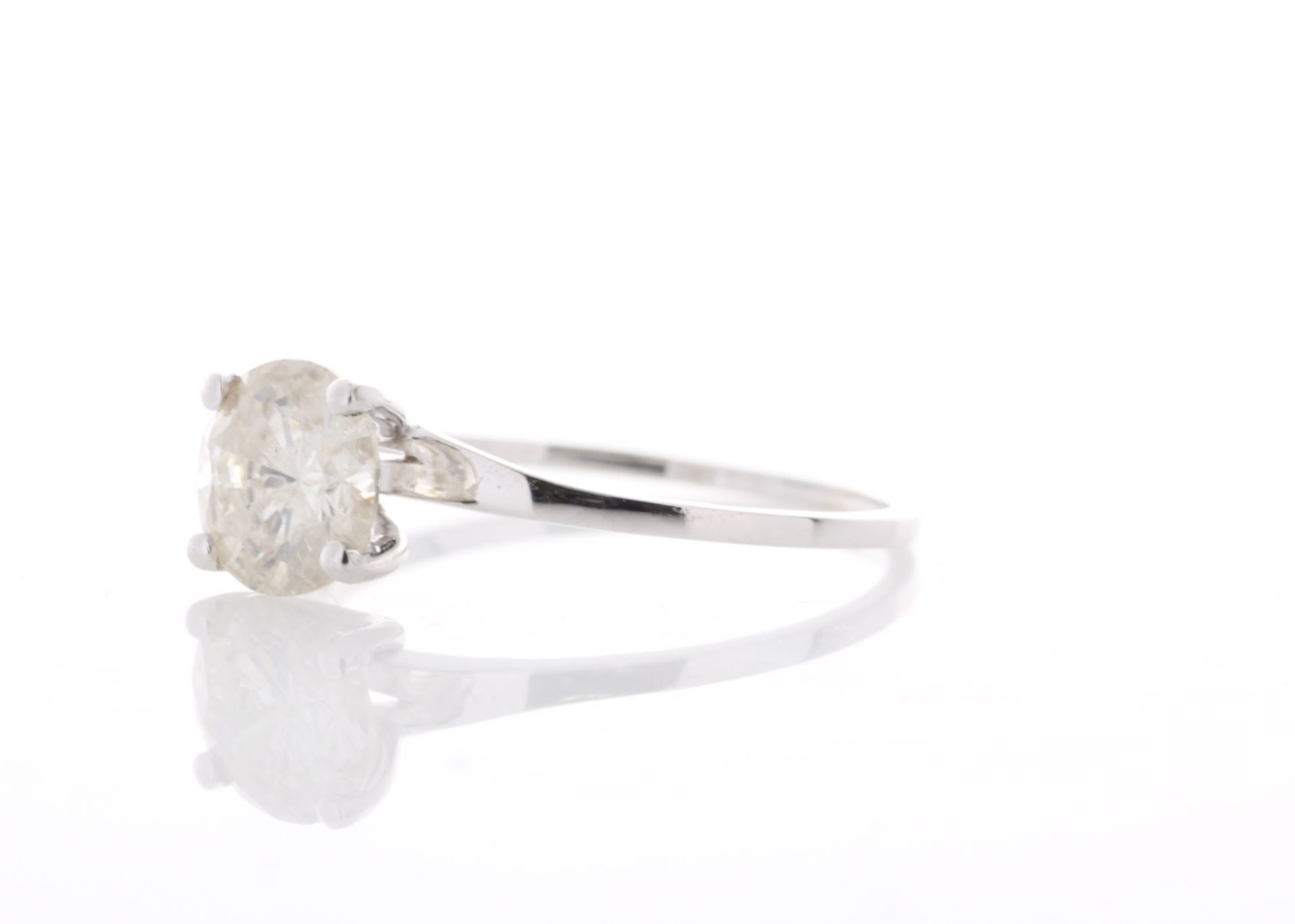18k White Gold Single Stone Rex Set Diamond Ring 1.19 - Image 2 of 5