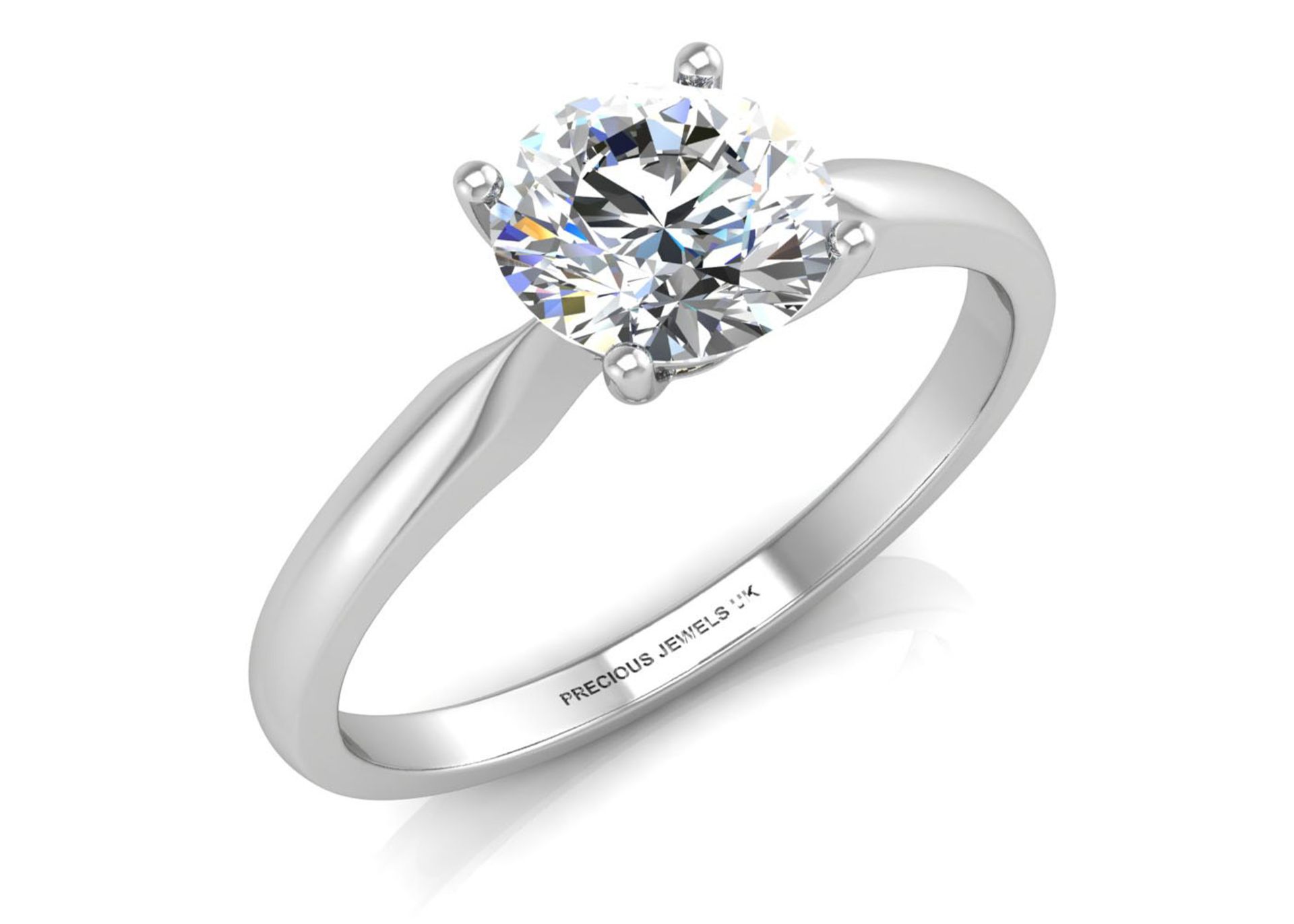 18k White Gold Single Stone Diamond Engagement Ring D IF 0.50