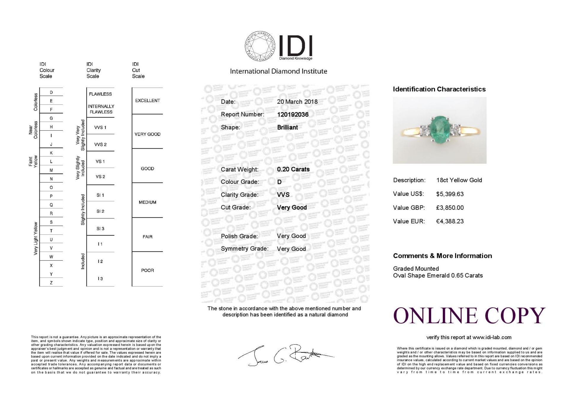 18k Yellow Gold Single Stone Claw Set With Stone Set Shoulders Diamond Ring 0.20 - Image 5 of 5