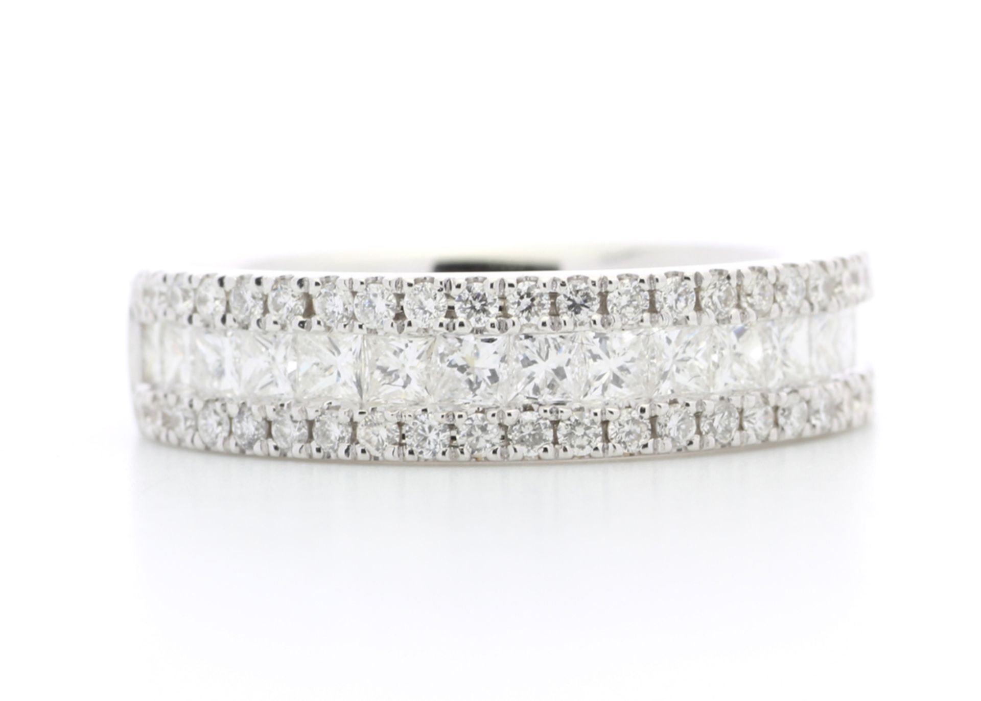 18k White Gold Channel Set Semi Eternity Diamond Ring 1.00