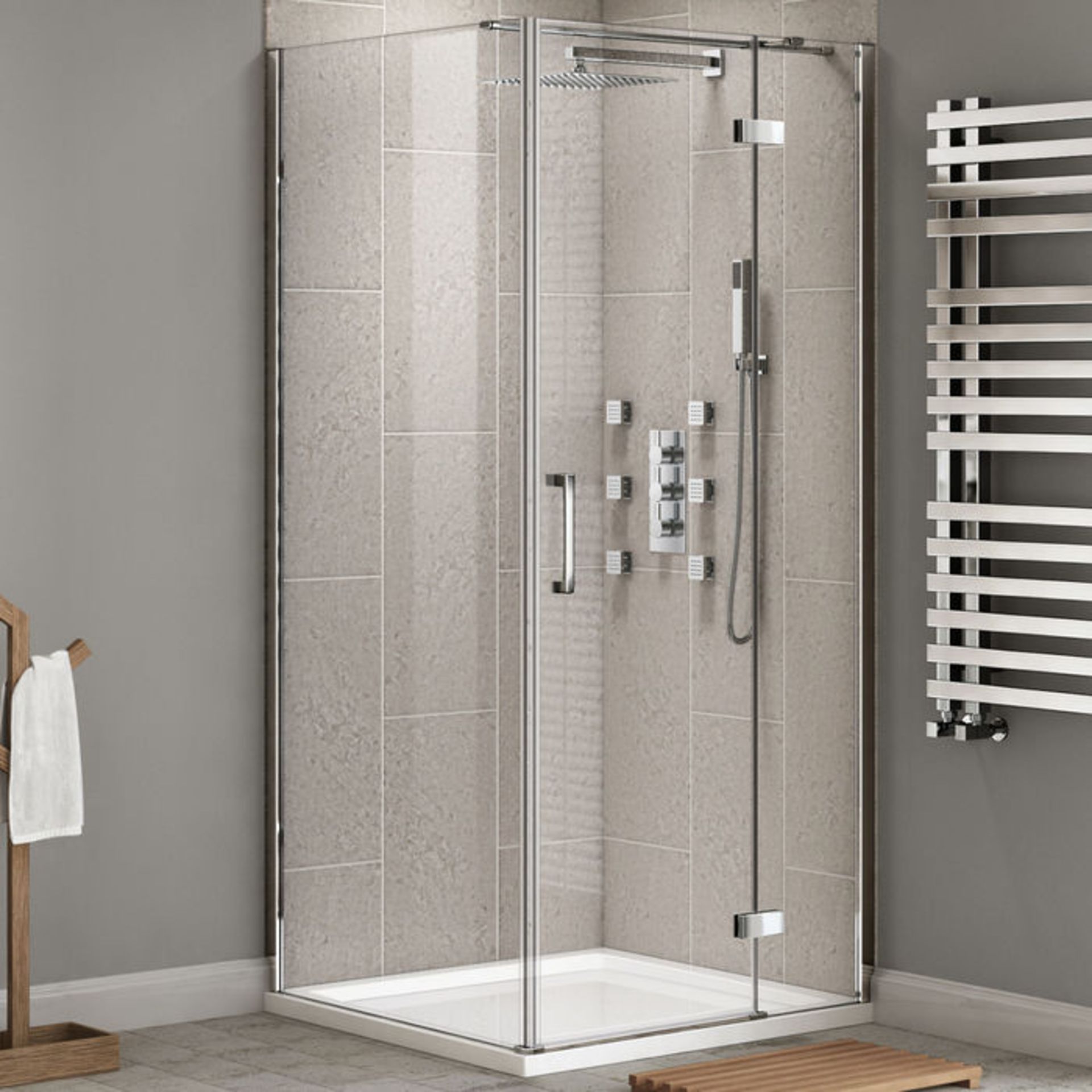 (CS38) 900x900mm - 8mm - Premium EasyClean Hinged Door Shower Enclosure. RRP £499.99. We love this - Image 2 of 5