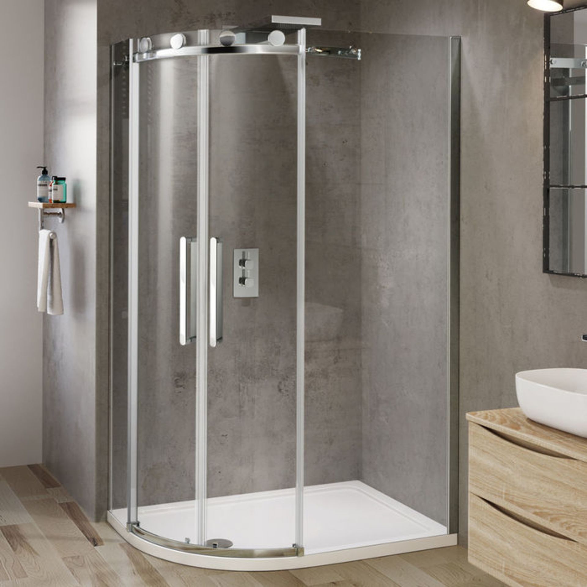 (CS27) 1200x800mm - 8mm - Designer Frameless EasyClean Offset Quadrant Shower Enclosure - - Image 2 of 5