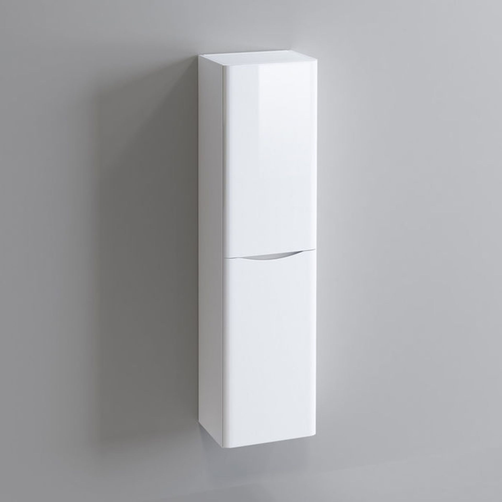 (CS43) 1400mm Austin II Gloss White Tall Wall Hung Storage Cabinet - Left Hand. RRP £299.99. Stylish - Image 4 of 5