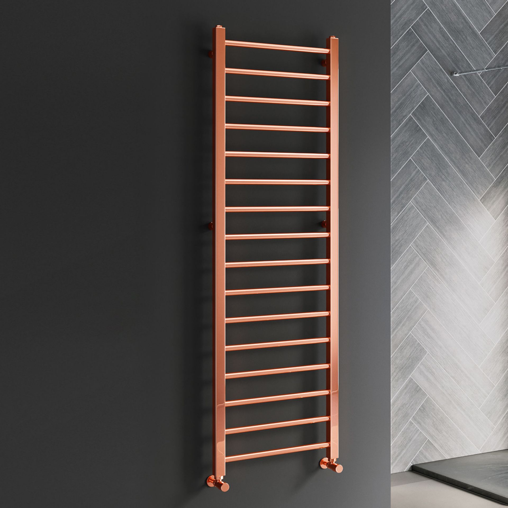 (CS14) 1600x500mm Copper Heated Straight Rail Ladder Towel Radiator. RRP £399.99. Constructed from