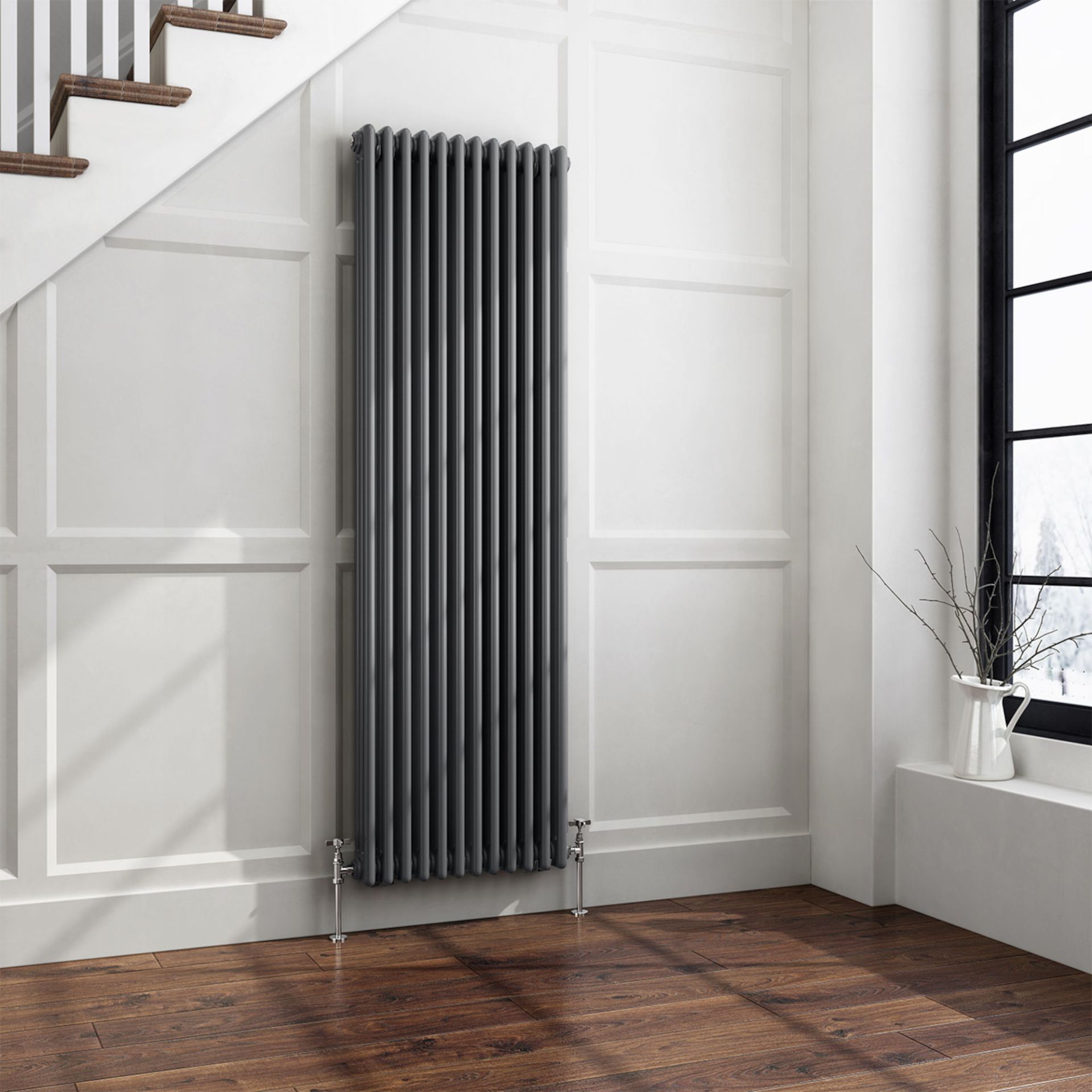 (CS19) 1800x558mm Anthracite Triple Panel Vertical Colosseum Traditional Radiator. RRP £619.99. Made - Image 3 of 4