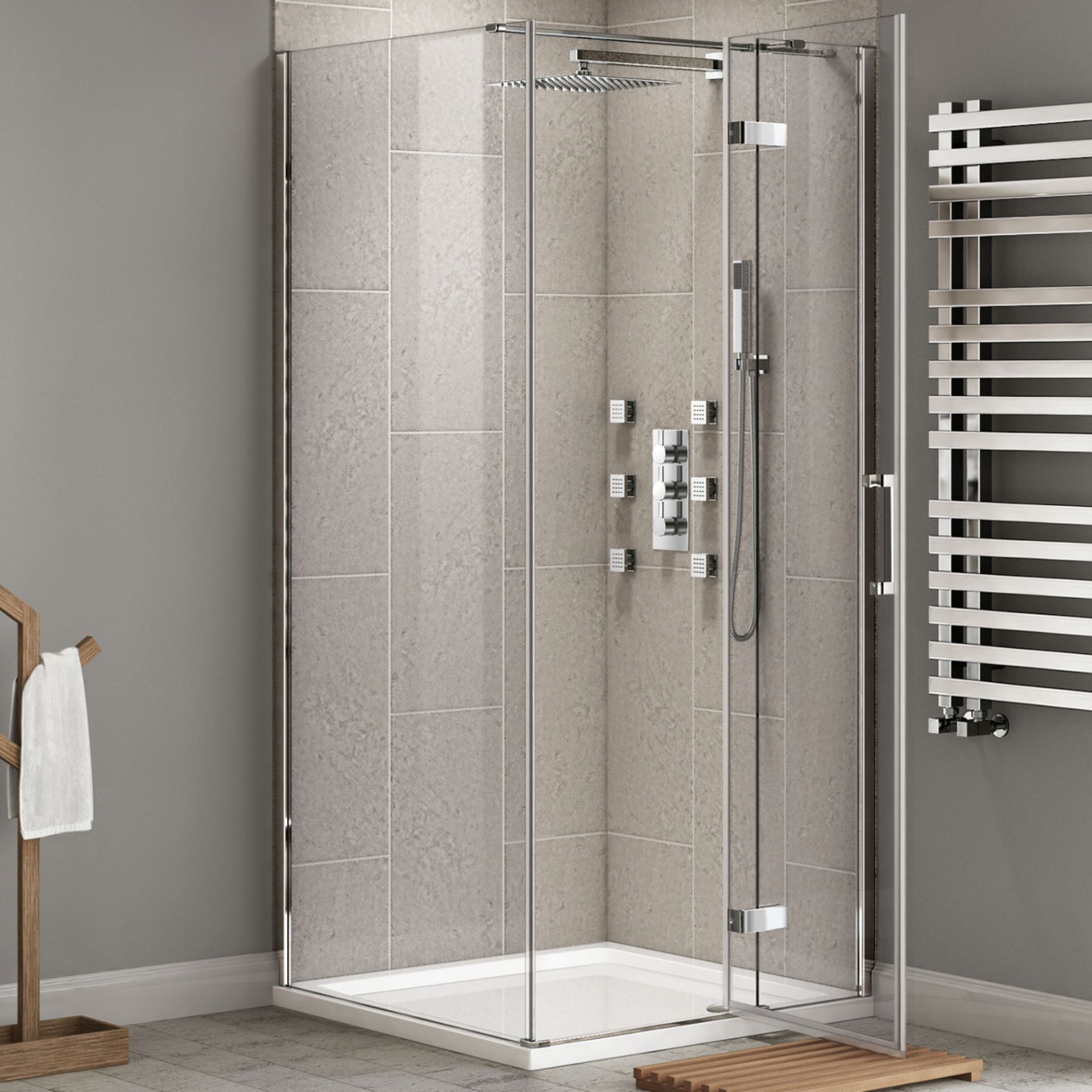 (CS38) 900x900mm - 8mm - Premium EasyClean Hinged Door Shower Enclosure. RRP £499.99. We love this