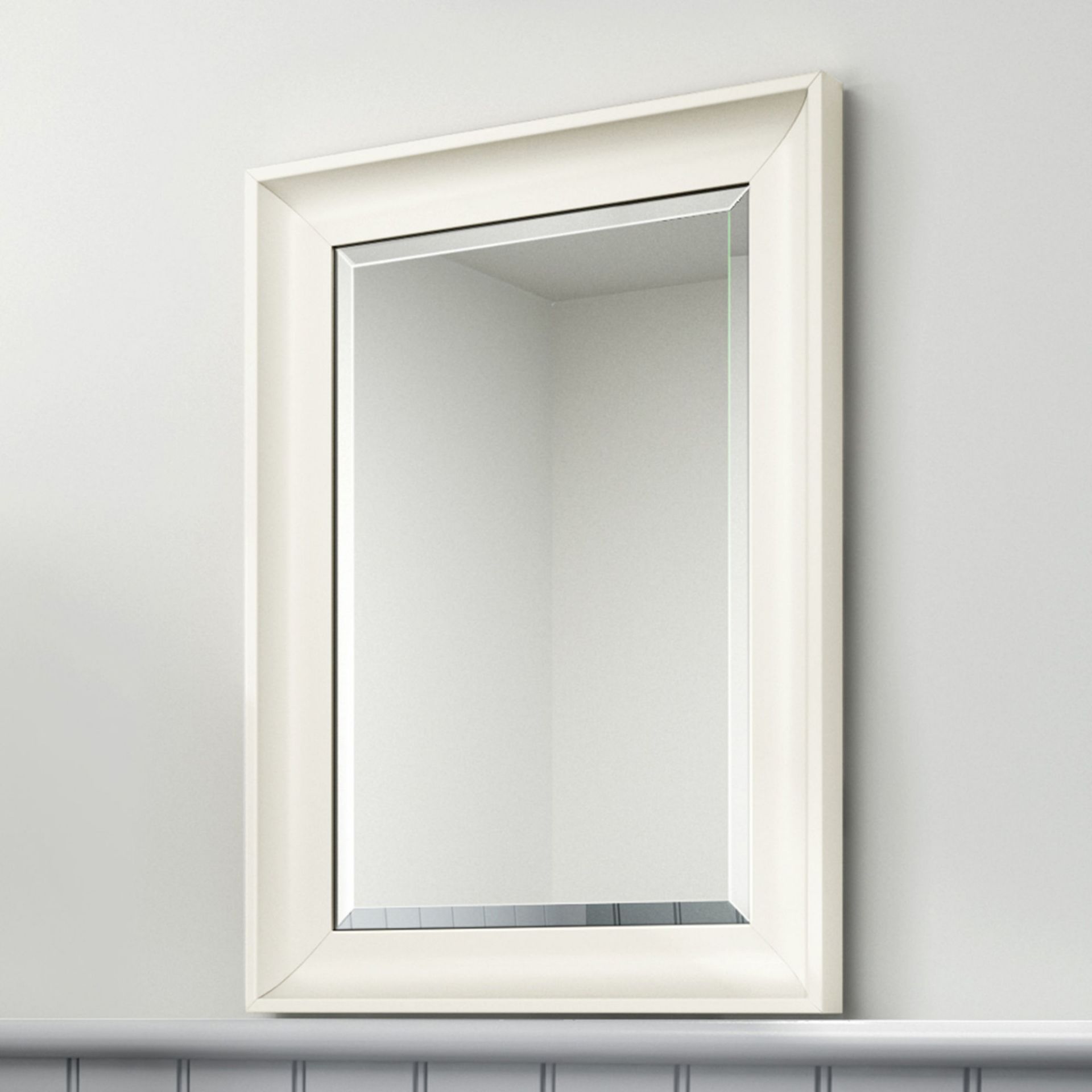 (TY262) 500x700mm Cambridge Clotted Cream Framed Mirror. Made from eco friendly recycled plastics