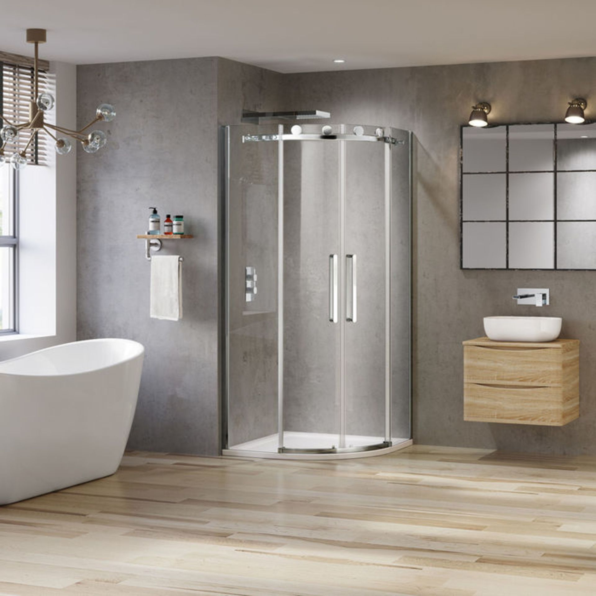 (ND58) 800x800mm - 8mm - Designer Frameless EasyClean Quadrant Shower Enclosure. RRP £499.99. 8mm - Image 3 of 5