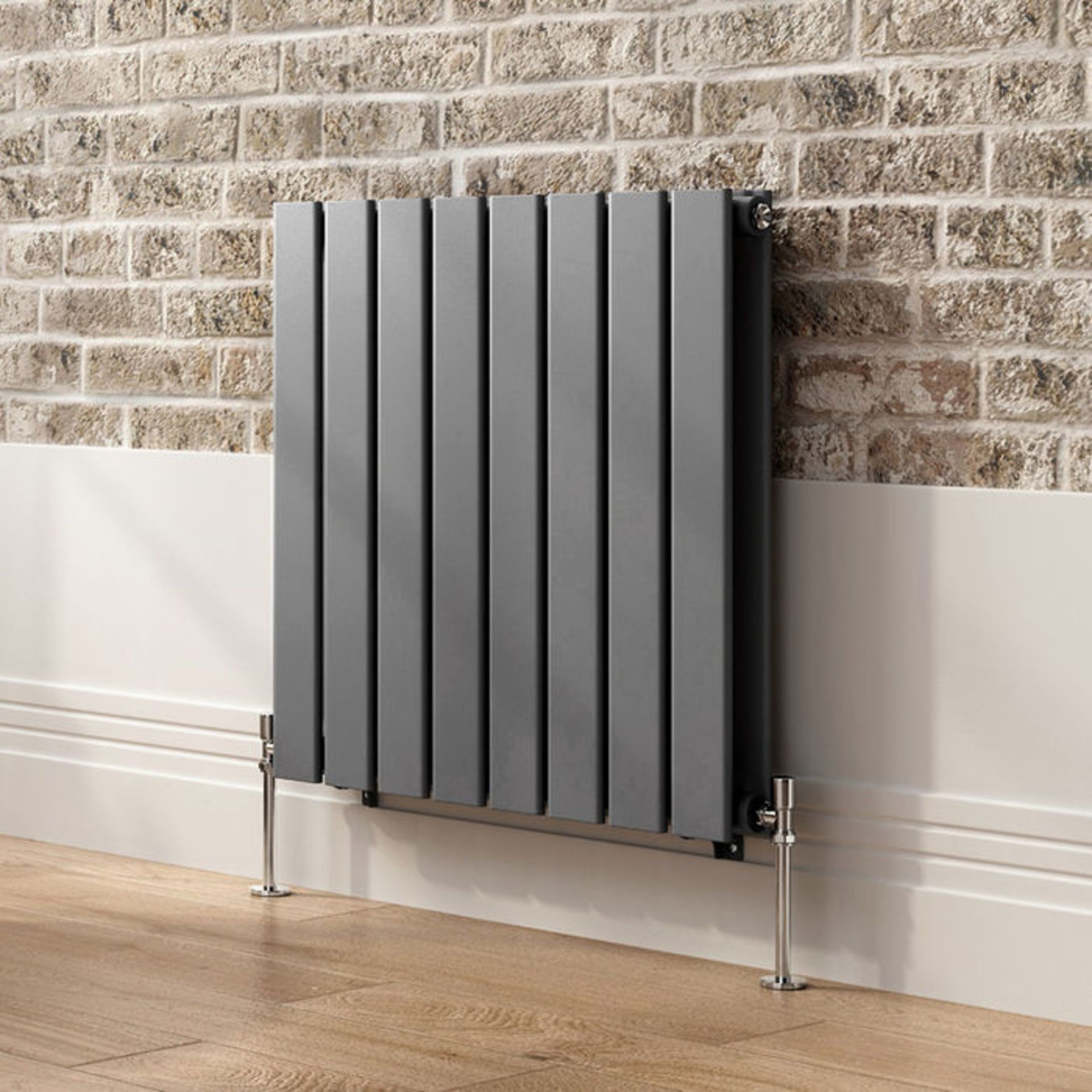 (CS189) 600x600mm Anthracite Double Flat Panel Horizontal Radiator. RRP £349.99. Made with high - Bild 4 aus 4