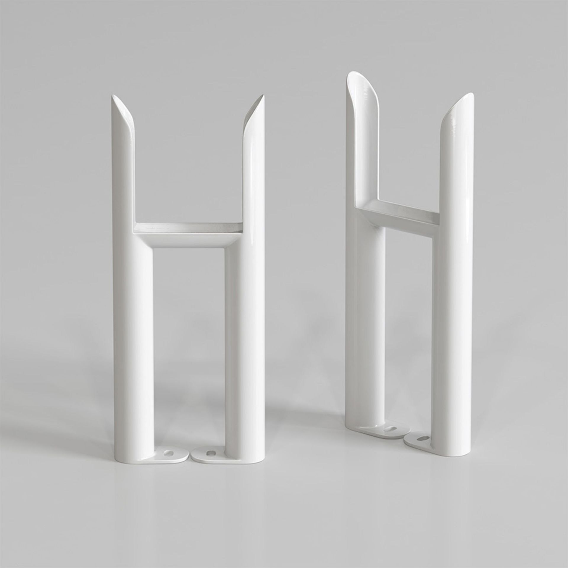 (MP41) 300x72 - Wall Mounting Feet For 3 Bar Radiators - White Can be used to floor mount