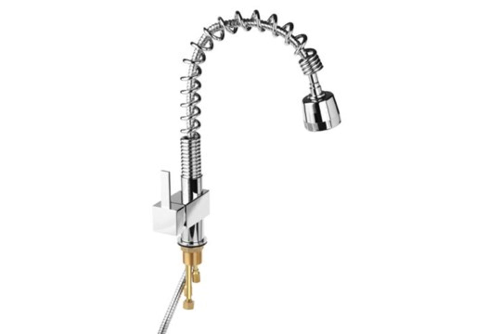 (CS212) Maddie Brushed Chrome Monobloc Kitchen Tap Swivel Pull Out Spray Mixer. RRP £219.99. - Image 2 of 2