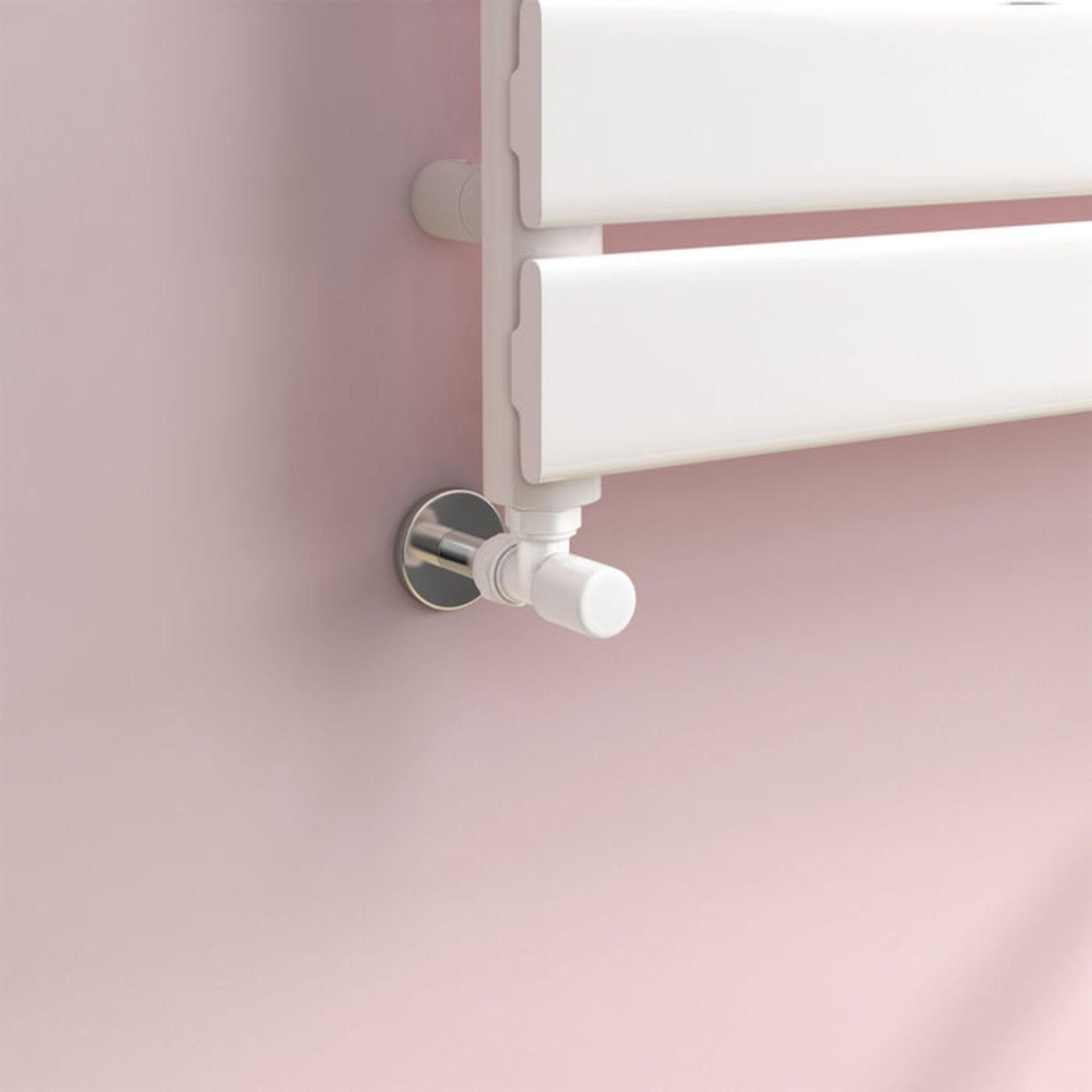 (MP58) 15mm Standard Connection Angled Gloss White Radiator Valves. Solid brass construct Angled - Bild 4 aus 4