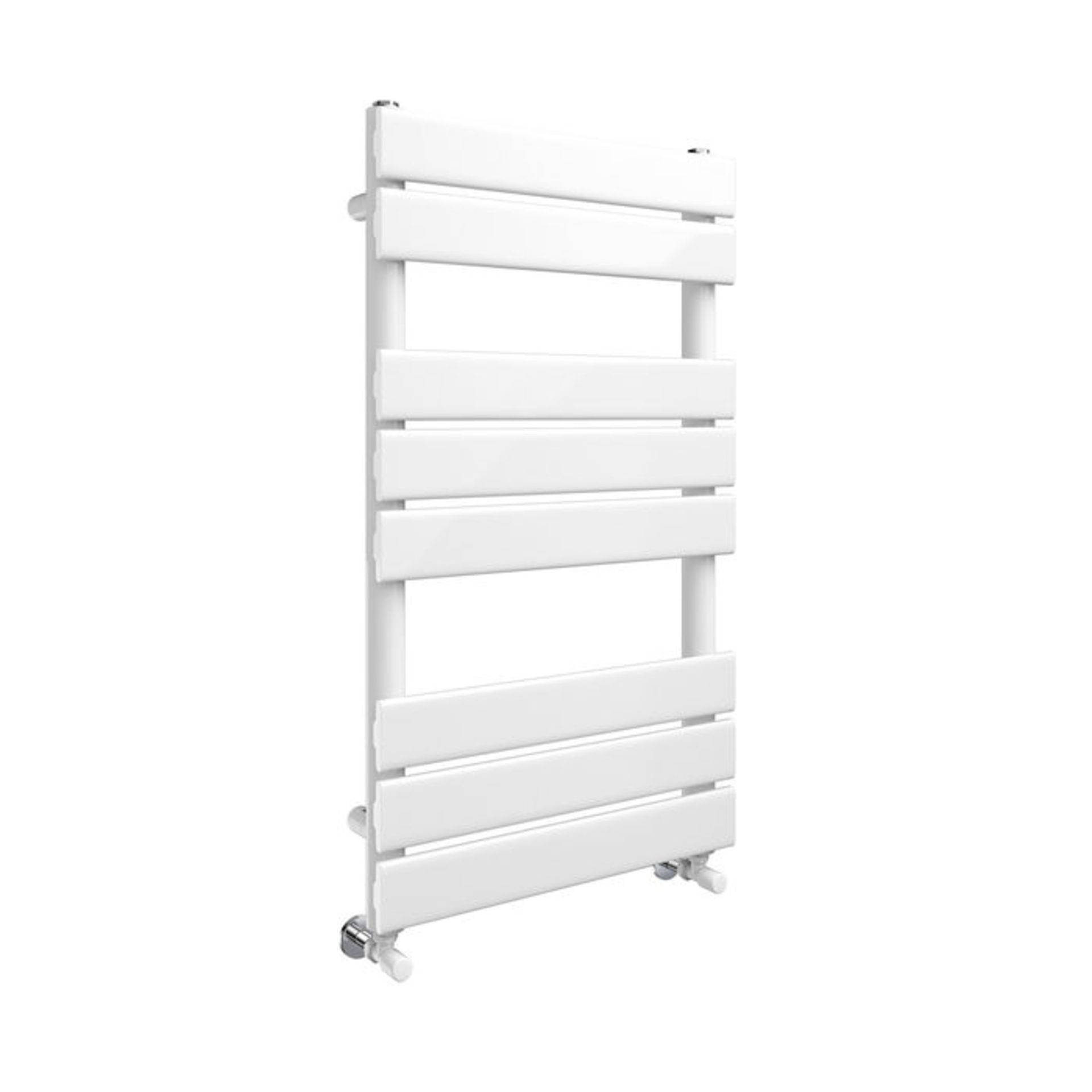 (ZL49) 800x450mm White Flat Panel Ladder Towel Radiator. Made from low carbon steel with a high - Image 3 of 3
