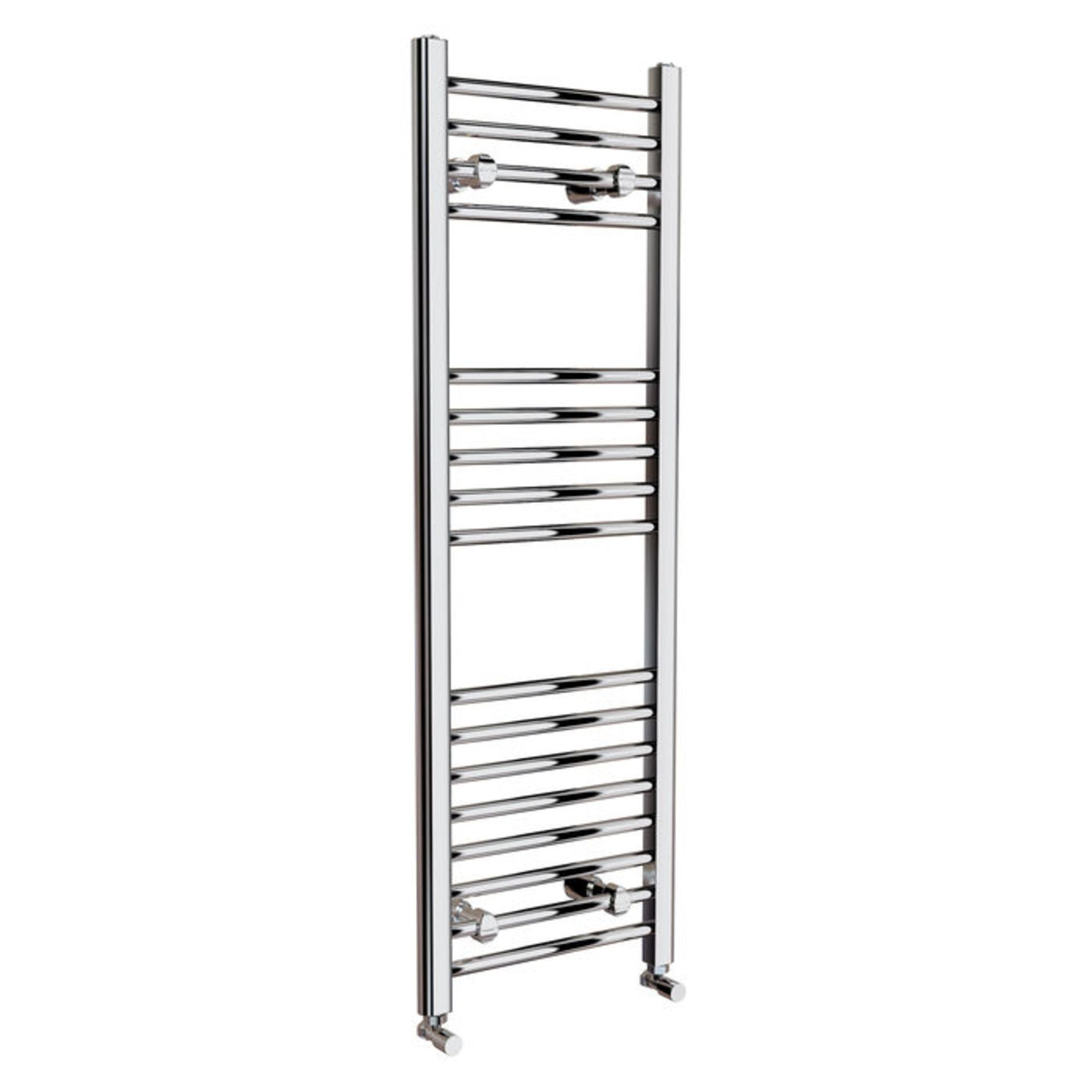 (TP28) 1200x400mm - 20mm Tubes - Chrome Heated Straight Rail Ladder Towel Radiator. Made from chrome - Image 3 of 3