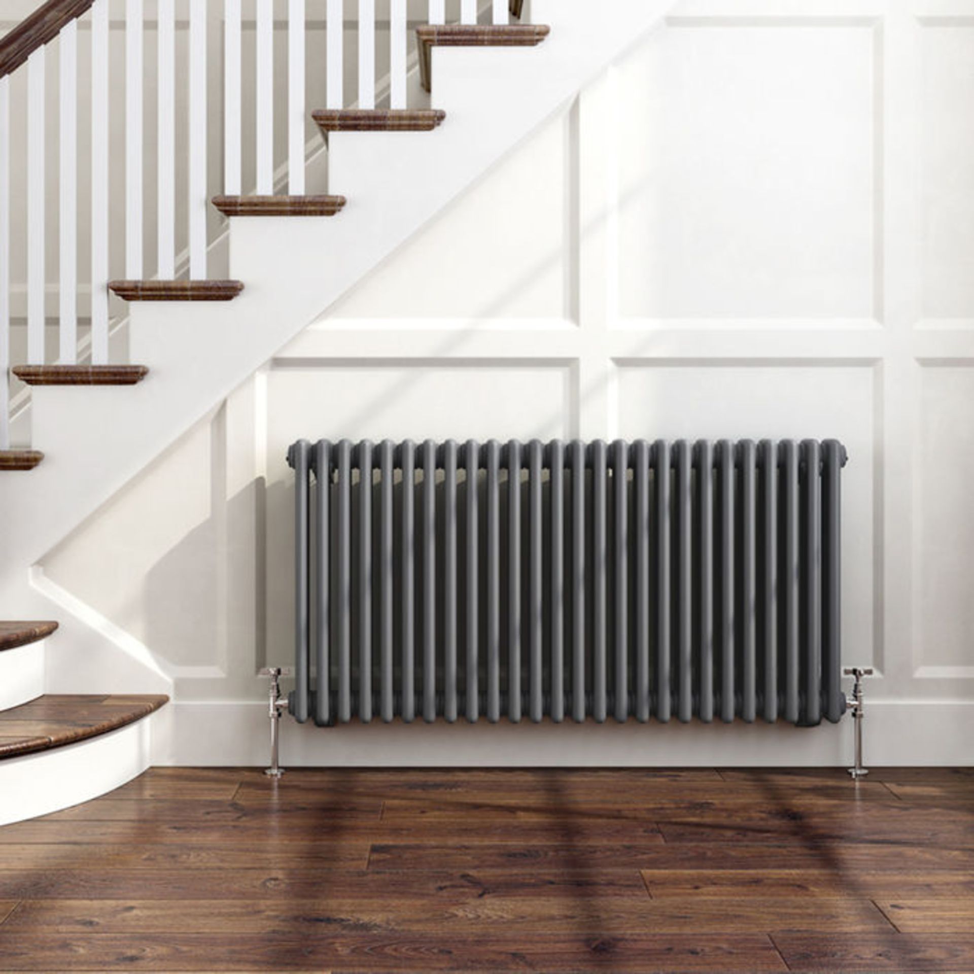 (TP34) 600x1177mm Anthracite Triple Panel Horizontal Colosseum Traditional Radiator. RRP £524.99. - Image 3 of 4