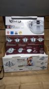 1x new Mafy 21 Piece stainless steel cookware set. Swiss box 2